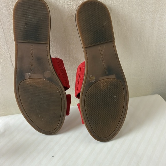 Lucky Brand Women's Dezzee Leather Open Toe Casual Slide Sandals Size 6 M - Picture 4 of 4